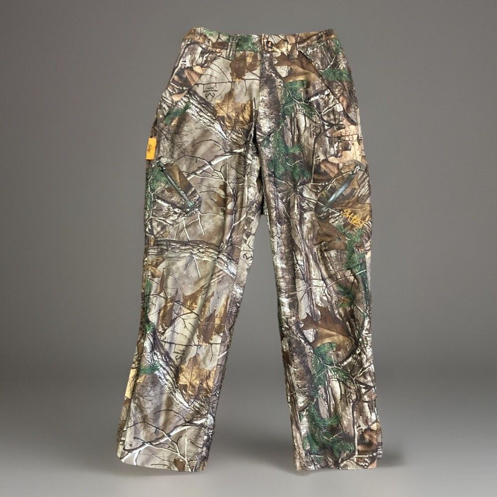 SHE Outdoor Camo Pants Realtree Fleece Lined Hunting Fishing Hiking Womens M